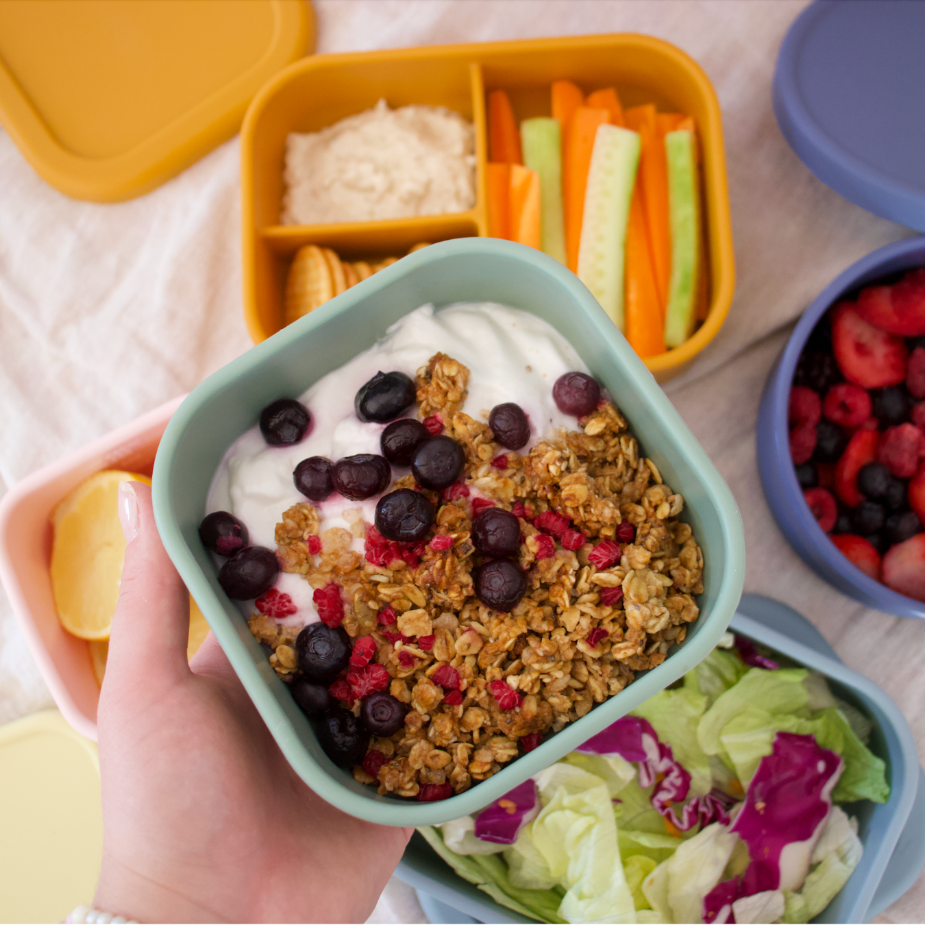 Square Lunch Box Bundle - Set of 4