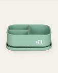 Mint green divided container with 'sili' branding on a light gray background